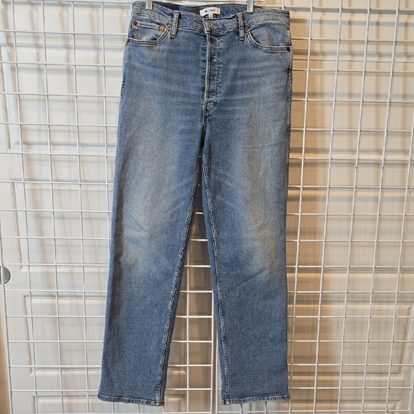 Re/Done Women's 90's High Rise Loose Buttonfly Blue Jeans Size 31